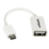 5in White Micro USB to USB OTG Adapter