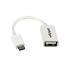 5in White Micro USB to USB OTG Adapter
