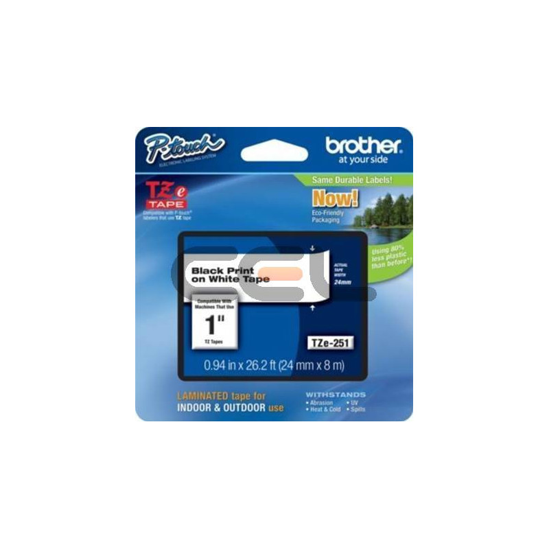 Tape/24mm black on white no bilstering