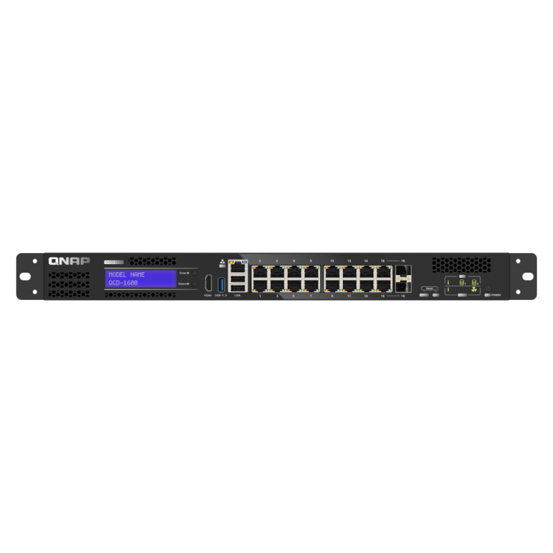 QNAP QGD-1600: 16 1GbE ports with 2 RJ45