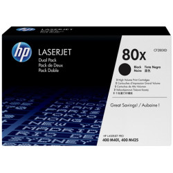 K/HP 80X Black Dual Pk LJ Toner Cartrdge