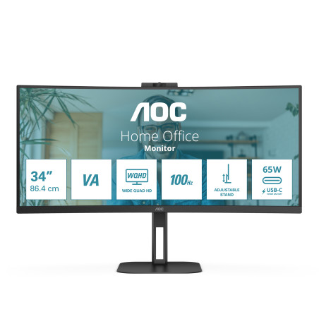 CU34V5CW/BK 34"3440x1440 4K USBC HDMI DP