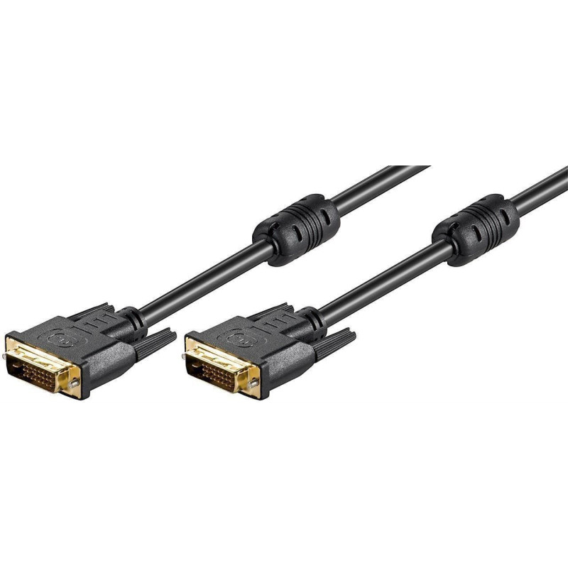 DVI-D 24+1-pin w. Ferrit, M-M
