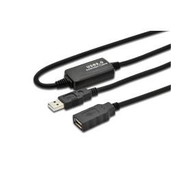 Active USB 2.0 ext. cable, 10m