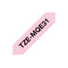 Tape/TZEMQE31 12MM BLACK ON PINK PASTEL