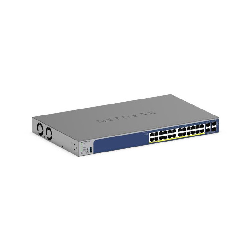 24P GE POE+SMART SWTH W/10G SFP+GS728