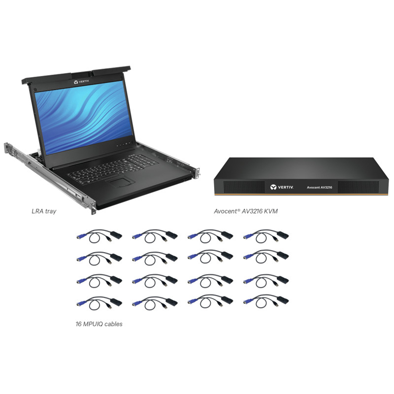 LCD 16P KVM 16 CABLES USB KB-GER