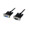 2m Black DB9 RS232 Null Modem Cable F/M