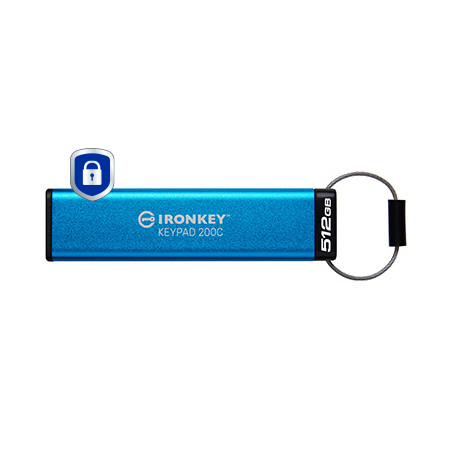 512GB USB-C IronKey Keypad 200C AES