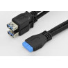 USB 3.0 Y-adapter cable, 2x t