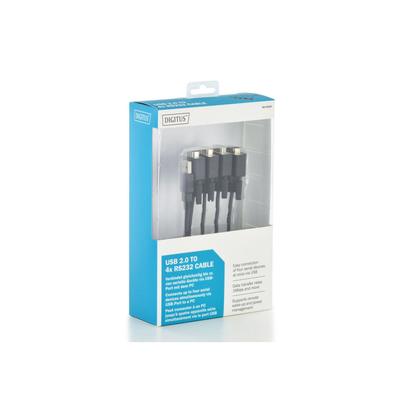Digitus DA-70159 cable de serie Negro 1,5 m USB tipo A DB-9 | APLIUM