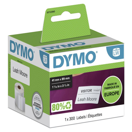 Removable White name badge