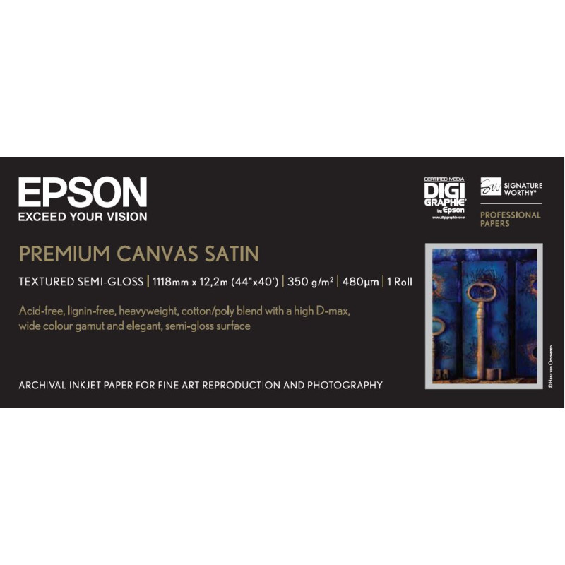 Paper/Prem Canvas Satin 44"x12.2m 350gm2
