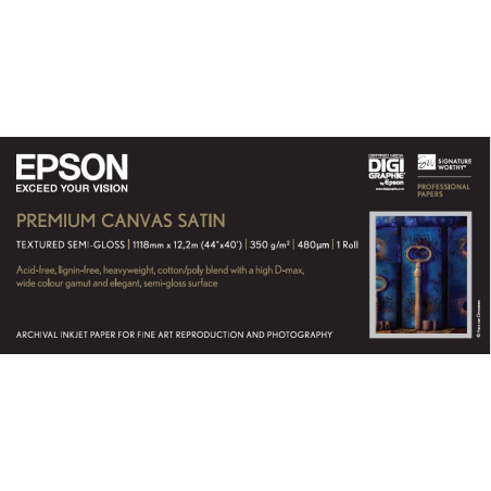 Paper/Prem Canvas Satin 44"x12.2m 350gm2