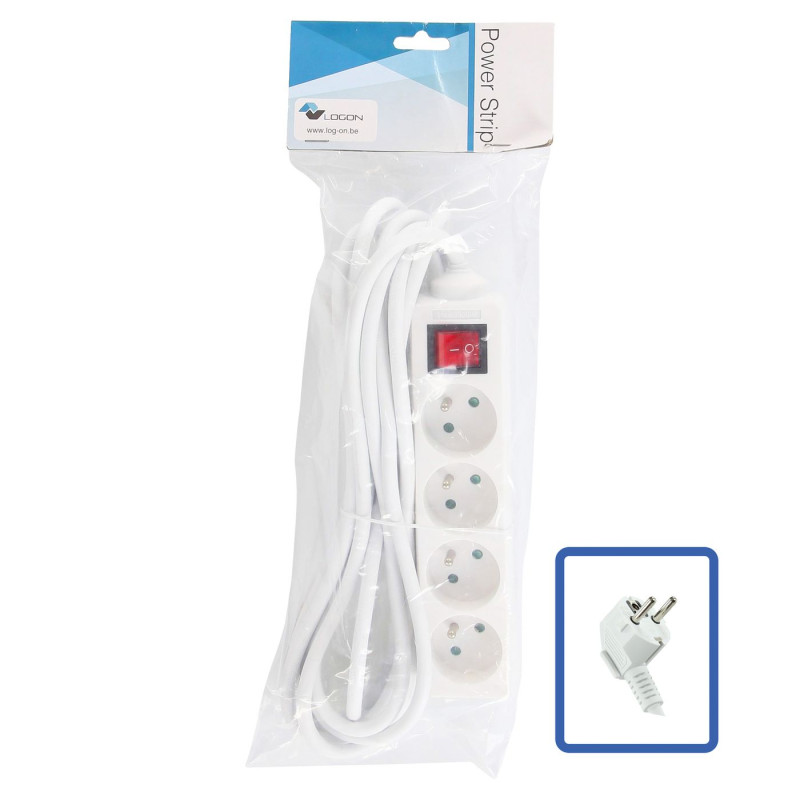 4-WAY Power Strip: White - | APLIUM