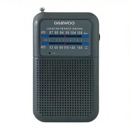 Radio Portátil Daewoo DW1008/ a Pilas/ Gris | APLIUM