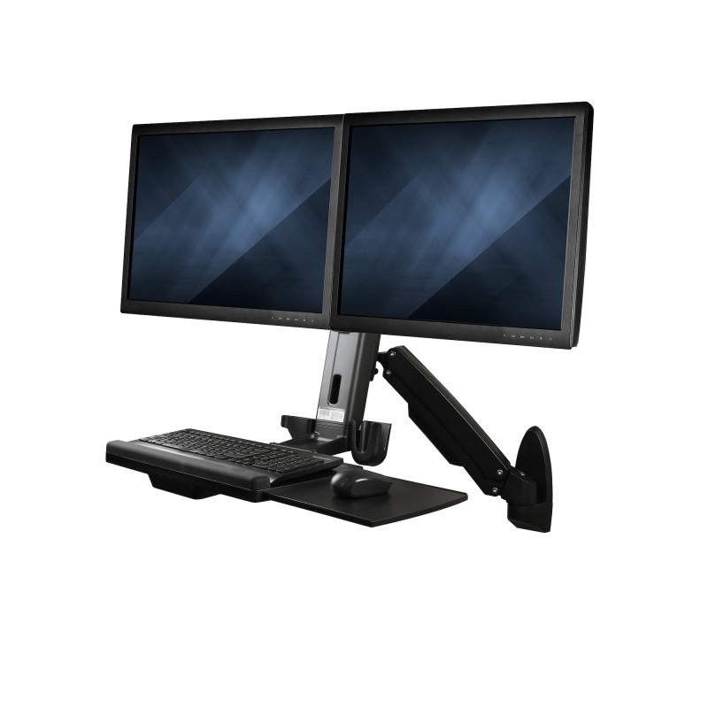 Sit Stand Desk - Wall Mount Dual Monitor