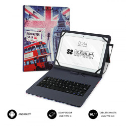 SUBBLIM Funda con Teclado Micro USB - USB C KEYTAB USB 10,1" | APLIUM