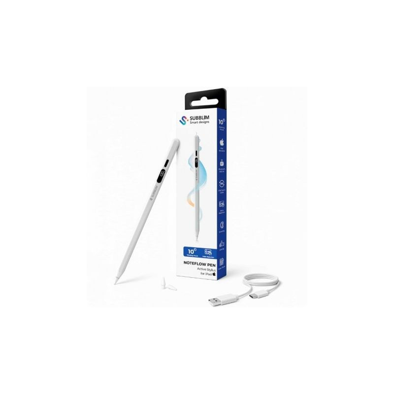 Lápiz Electrónico Subblim NoteFlow Pen para iPad/ Blanco | APLIUM