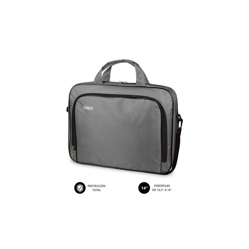 Maletín Subblim Oxford para Portátiles hasta 14"/ Gris | APLIUM