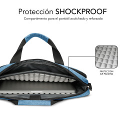 SUBBLIM Maletín Ordenador Air Padding Laptop bag 15,6" Azul | APLIUM