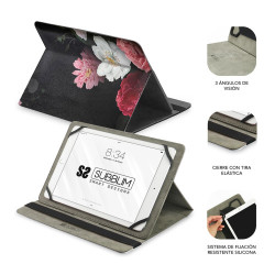 SUBBLIM Funda Tablet Universal TRENDY CASE ROSAS 11" | APLIUM