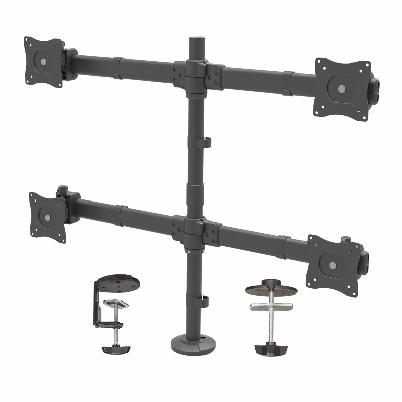 Desk Mount Quad Monitor Arm - Steel