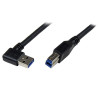 1m Black USB 3 Cable Right Angle A to B