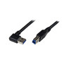 1m Black USB 3 Cable Right Angle A to B
