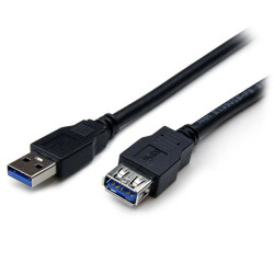 6 ft Black USB 3 Extension Cable A to A