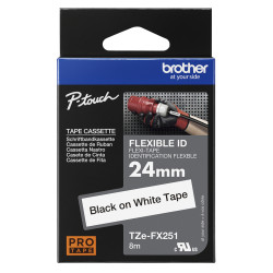 Tape Black on White 24mm | APLIUM