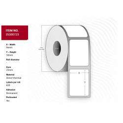 Label 76x50 - Core 25. White. | APLIUM