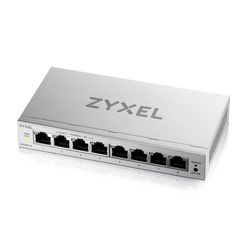 Zyxel GS1200-8 V3 8 Port Gigabit Webmanaged Desktop Switc | APLIUM