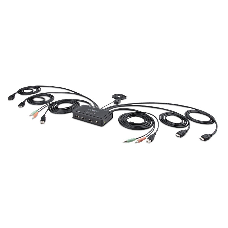 2-Port Dual-Monitor Cable KVM Switch