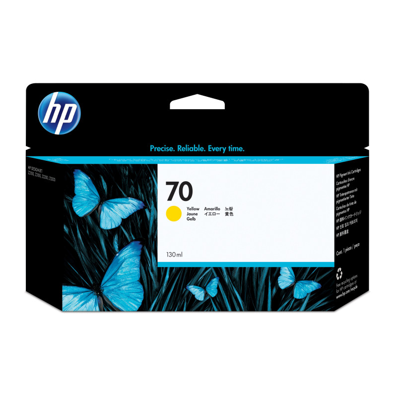 HP No 70 Ink Cart/Yellow w/vivera
