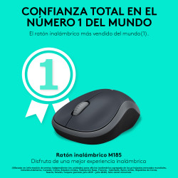 Ratón Inalámbrico Logitech M185/ Hasta 1000 DPI/ Gris | APLIUM