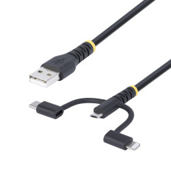 1m Rugged USB Multi Charging Cable