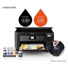 Epson EcoTank Impresora multifunción ET-2850 A4 con depósito de tinta, conexión Wi-Fi, Inyección de tinta, Impresión a color, 57