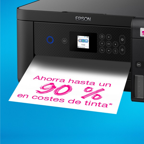 Epson EcoTank Impresora multifunción ET-2850 A4 con depósito de tinta, conexión Wi-Fi, Inyección de tinta, Impresión a color, 57