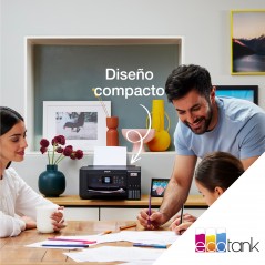 Epson EcoTank Impresora multifunción ET-2850 A4 con depósito de tinta, conexión Wi-Fi, Inyección de tinta, Impresión a color, 57