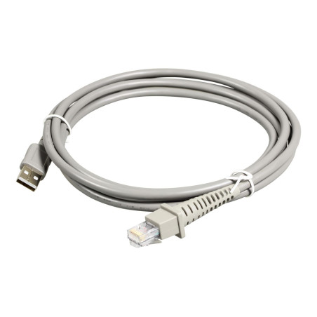 USB cable, straight, grey, 2m