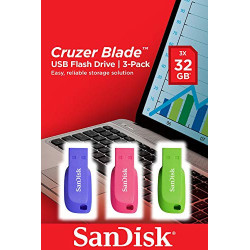Sandisk Cruzer Blade USB Flash Drive 3-PACK - 32GB | APLIUM