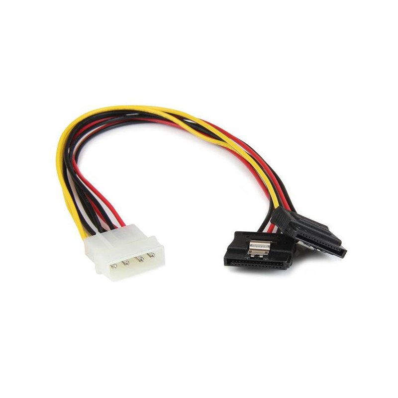 12" LP4 to 2x latching SATA Y Cable