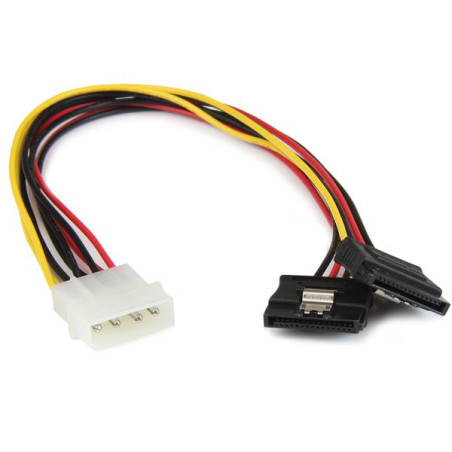 12" LP4 to 2x latching SATA Y Cable