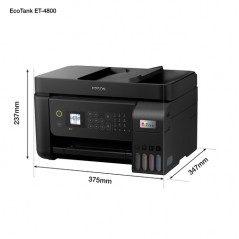 Epson EcoTank ET-4800, Inyección de tinta, Impresión a color, 5760 x 1440 DPI, A4, Impresión directa, Negro