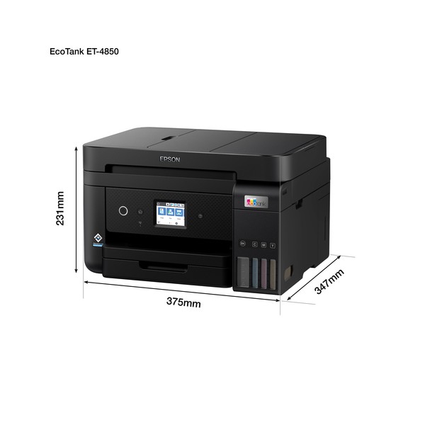 Epson EcoTank Impresora multifunción ET-4850 A4 con depósito de tinta, conexión Wi-Fi, Inyección de tinta, Impresión a color, 48