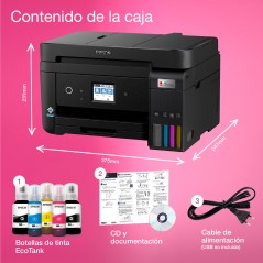 Epson EcoTank Impresora multifunción ET-4850 A4 con depósito de tinta, conexión Wi-Fi, Inyección de tinta, Impresión a color, 48