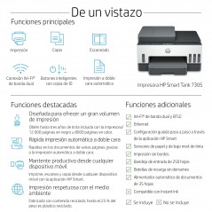 HP Smart Tank Impresora multifunción 7305, Inyección de tinta térmica, Impresión a color, 4800 x 1200 DPI, A4, Impresión directa