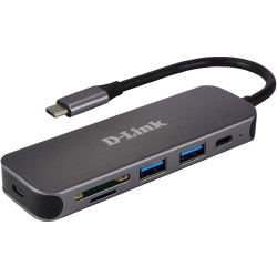 6-in-1 USB-C Hub with HDMI/Card Reader/P