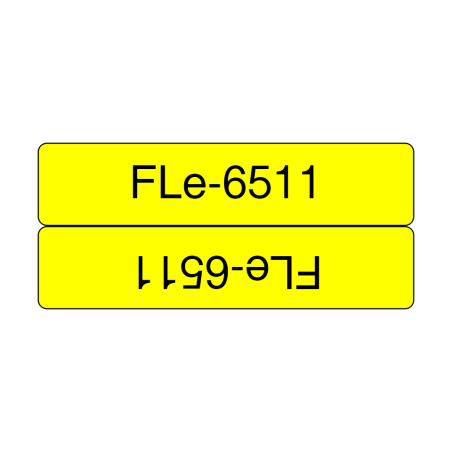 FLE6511 21MMX45MM BLCK ON YELL FLAG TAPE